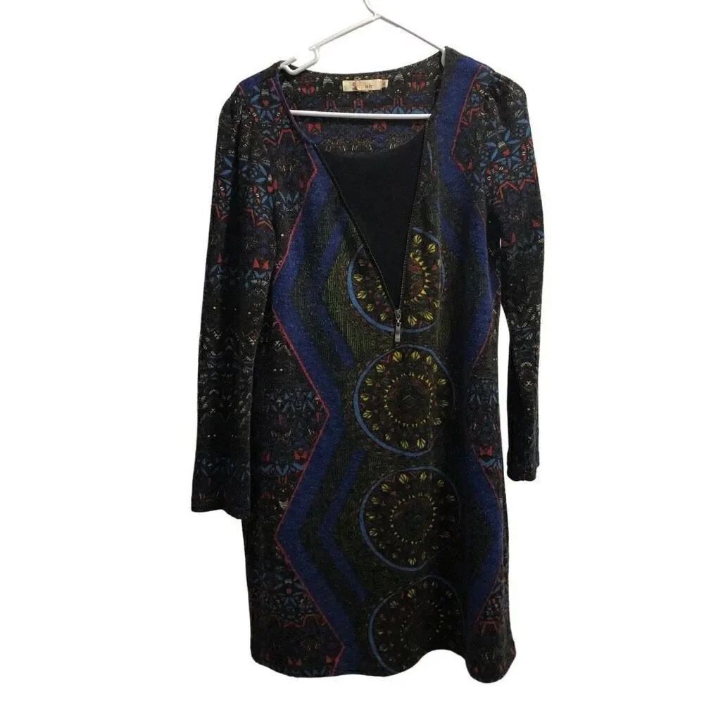 Women’s Multi Color Aryeh Long Sleeve Soft Dress Sz.XL